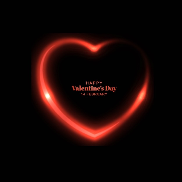 Free vector glowing heart valentines day background