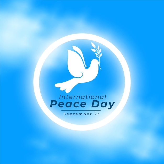 無料ベクター 煙効果ベクトルを持つ輝く国際平和デーイベントポスター