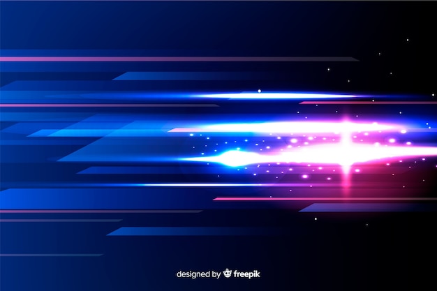 Free vector glowing light movement futuristic background