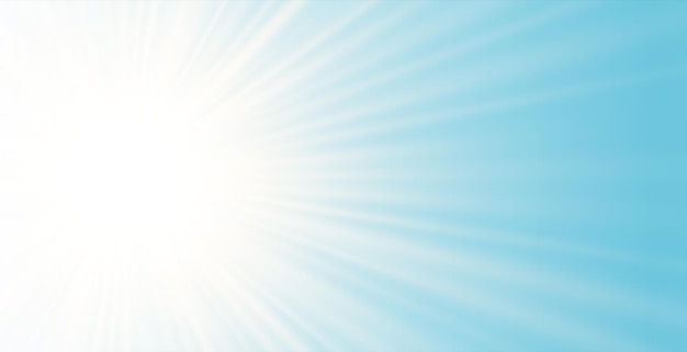 Free vector glowing light rays on sky blue background