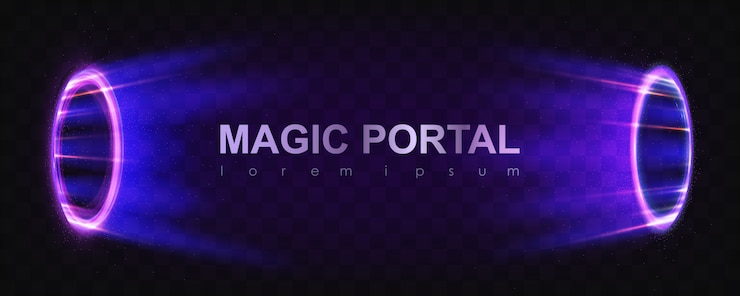 Free Vector glowing magic portals