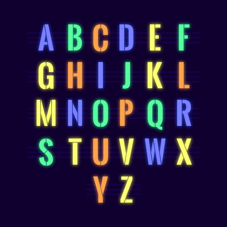 免費 Vector 發光的虹字母