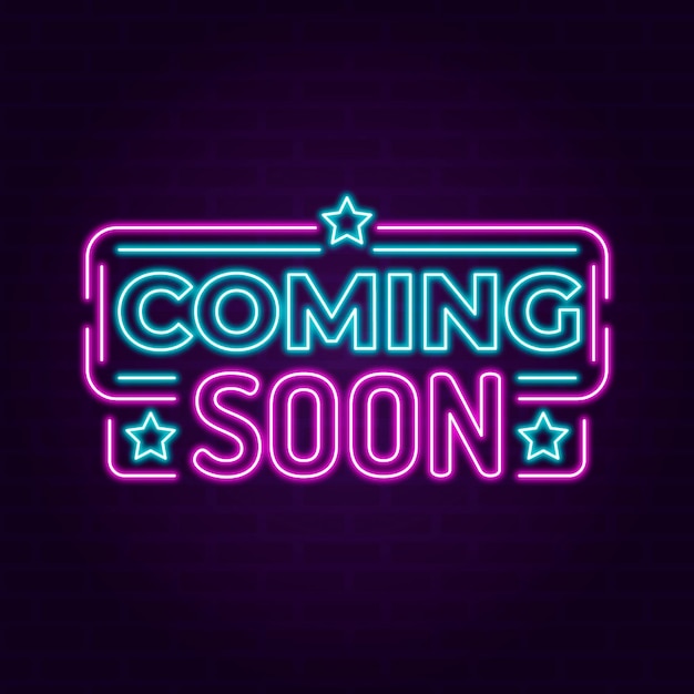 Free vector glowing neon coming soon background