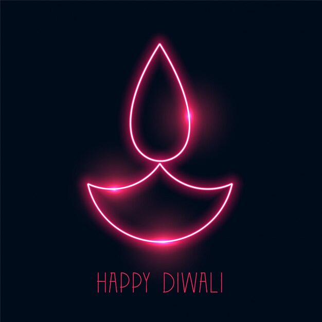 Светящийся неоновый стиль diwali diya design