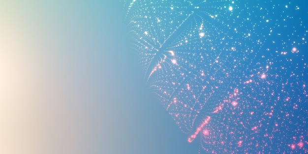 Free vector glowing particles on gradient background