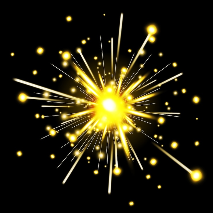 Free Vector glowing party sparkler. firework for holiday, sparkler fire, celebration spark, vector illustration