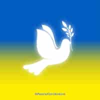 Бесплатное векторное изображение Светящийся голубь мира над концепцией флага украины