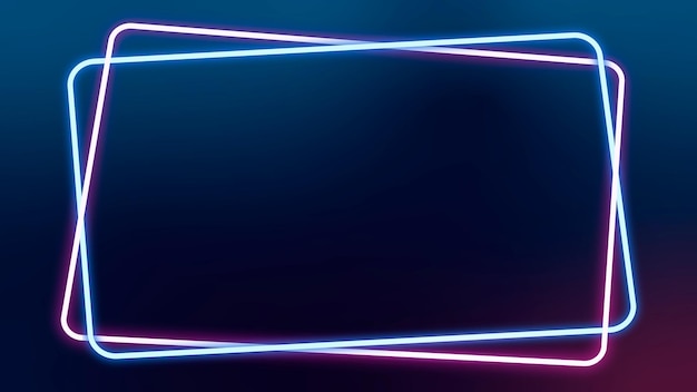 Бесплатное векторное изображение Светящийся розовый и синий неоновый вектор кадра