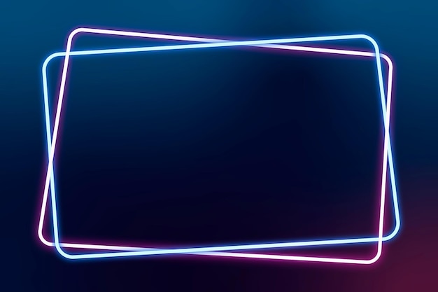 Glowing pink and blue neon frame