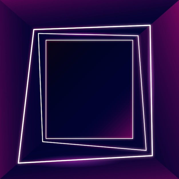 Free vector glowing pink neon frame on a dark background