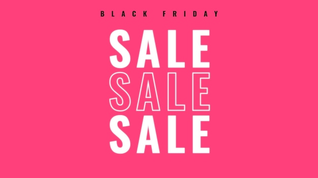 Glowing pink SALE vector Black Friday promotional poster template