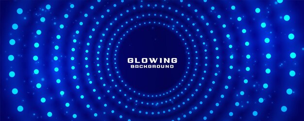 Glowing radial light dots banner design