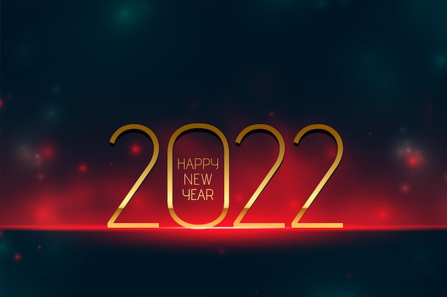 Free vector glowing red 2022 new year wishes greeting design