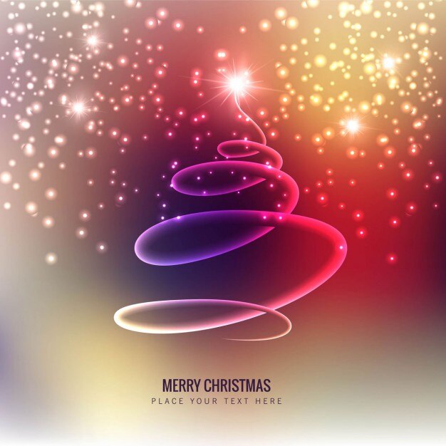 Free Vector glowing spiral christmas tree background