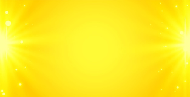 Светящийся солнечный луч излучает желтый баннер для вектора современного дизайна фона