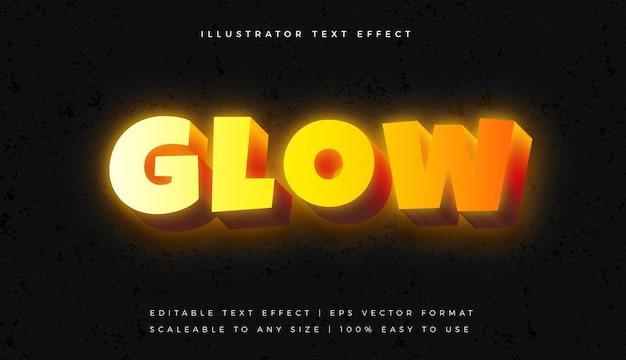 Glowing vibrant bold text style font effect