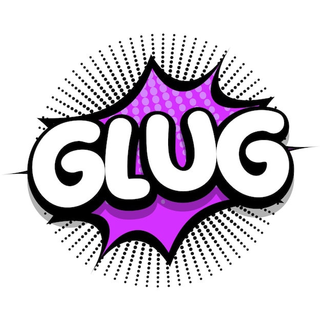 Free vector glug comic book explosion bubble vector illustration