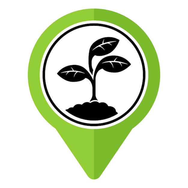 Free vector glyph plant growth location pin