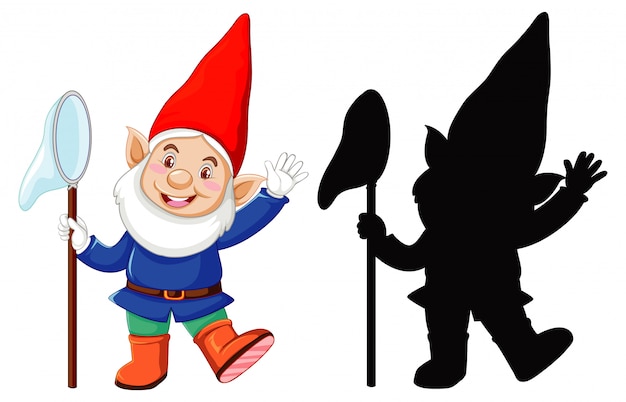 漫画のキャラクターの色と輪郭とシルエットのGnome