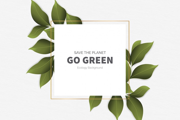 Go Green Современный фон с листьями