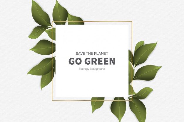 Go Green Modern Background with Leaves