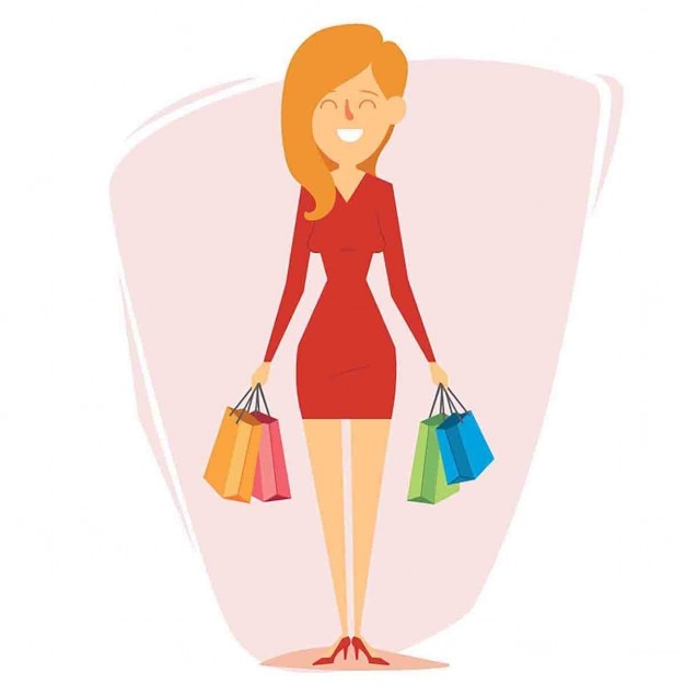 Free vector go shopping, cartoon