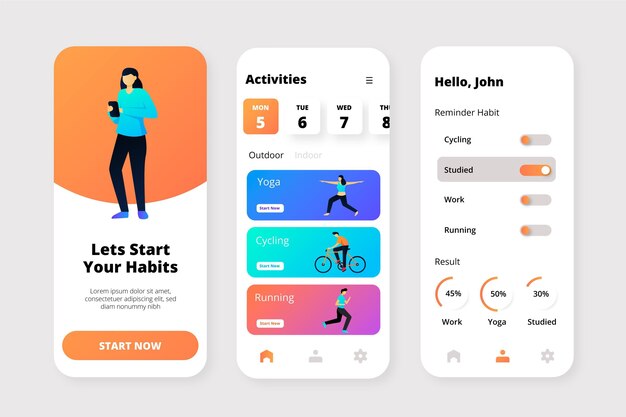 Goals and habits tracking app