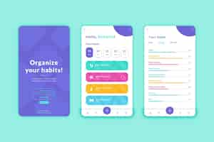 Vettore gratuito app di tracciamento di obiettivi e abitudini