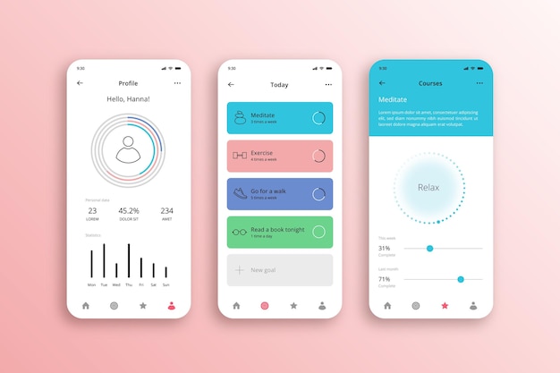Goals and habits tracking app