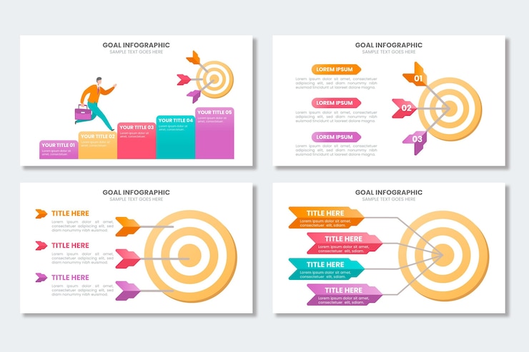 Free Vector goals infographic collection