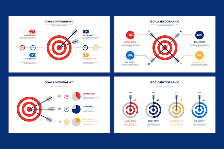 Free Vector goals infographic design