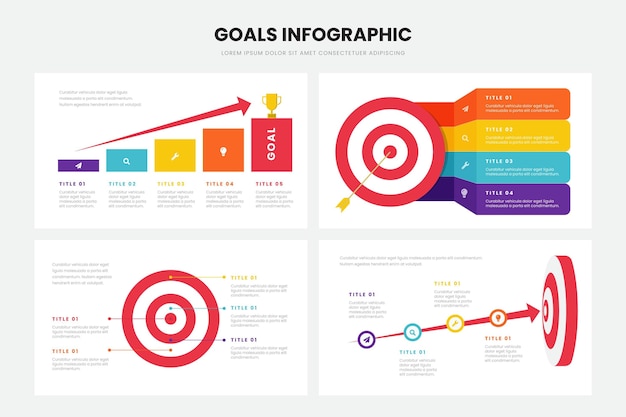 Vettore gratuito stile infografica obiettivi