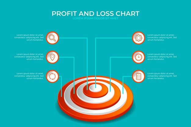 Vettore gratuito modello di infografica obiettivi