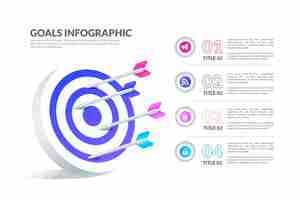 Бесплатное векторное изображение Шаблон инфографики целей