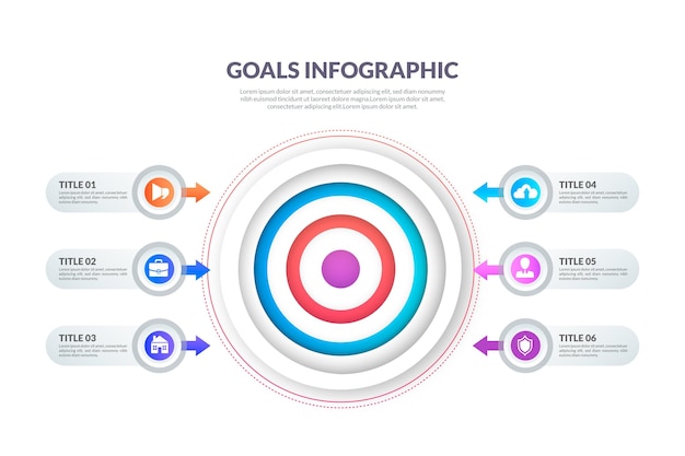 Modello di infografica obiettivi
