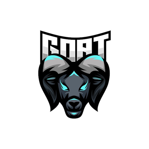 Vettore gratuito design del logo di gioco esport di capra