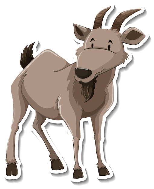 Free vector goat farm animal cartoon sticker