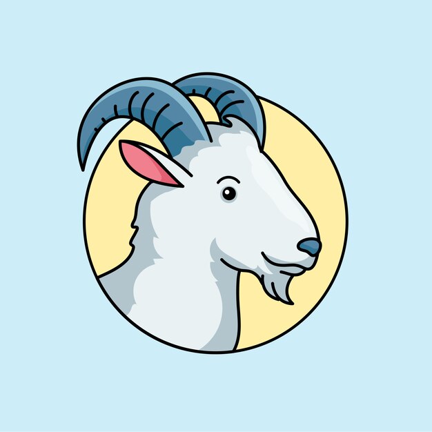 山ヤギイラスト 手描きのデザイン プレミアムベクター