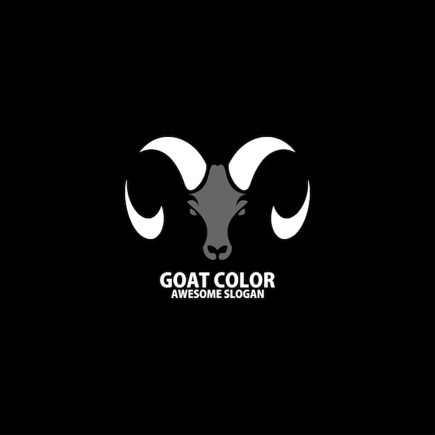 Vettore gratuito design del logo a colori della testa di capra