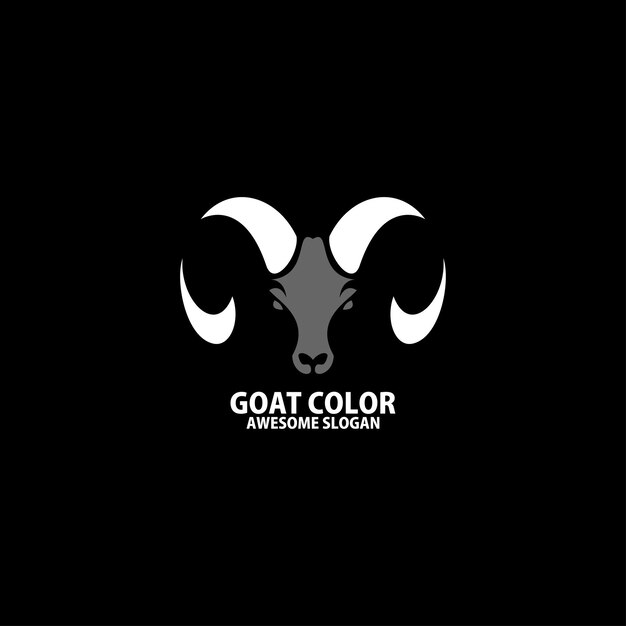 Goat head color logo design