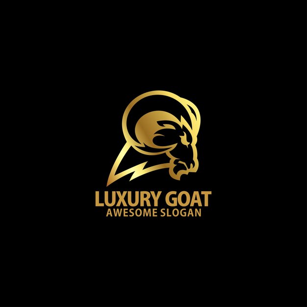 Goat head with luxury logo design gradient color