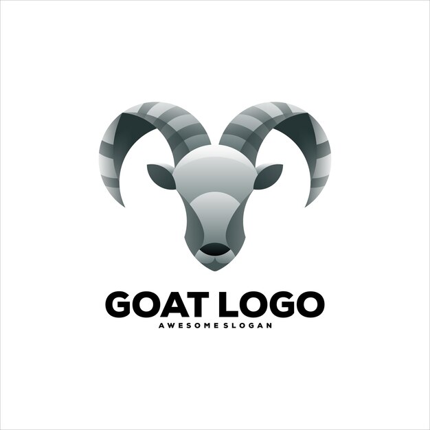 Goat illustration gradient logo design