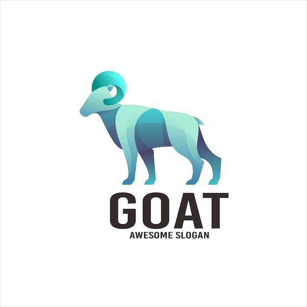 Free vector goat illustration gradient mascot logo design