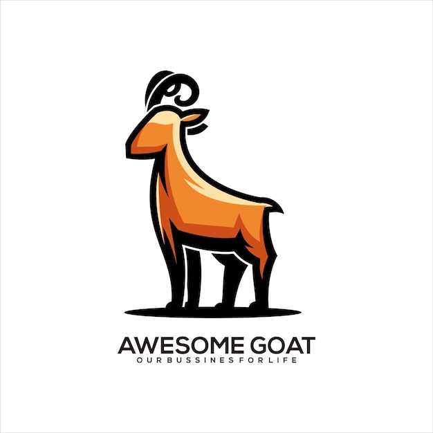 Free vector goat illustration logo design