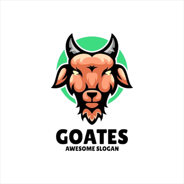 Free vector goat mascot illustration logo design