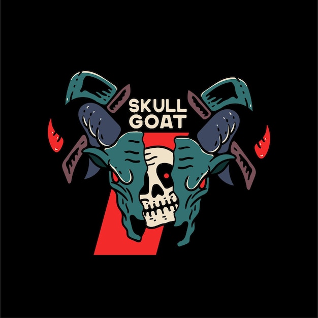 Free vector goat skull illustration for tshirtgoat skull illustration for tshirt