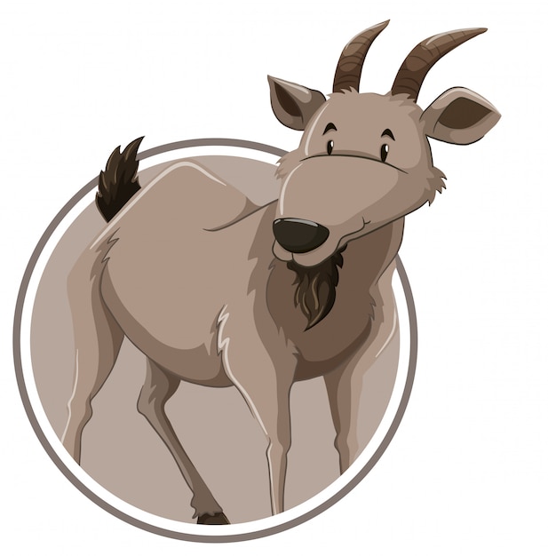 Free vector a goat sticker template