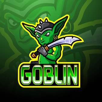 Goblin esport logo mascot design Premium Vector