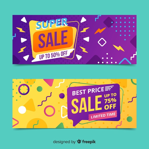 Free vector goemetric sales banners