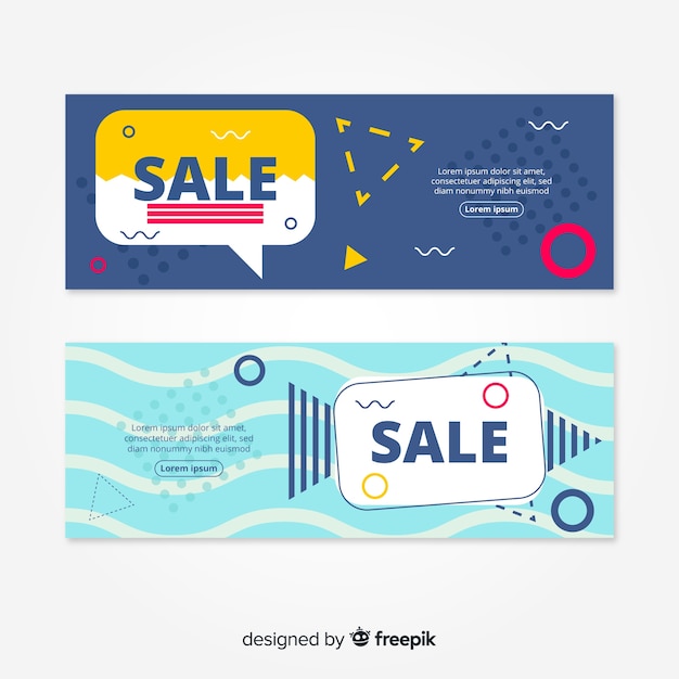 Free vector goemetric sales banners